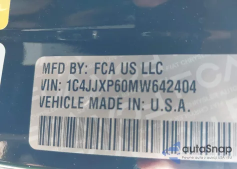 2021 Jeep Wrangler 4Xe Unlimited Sahara 4X4 z USA, uszkodzony, nr VIN 1C4JJXP60MW642404